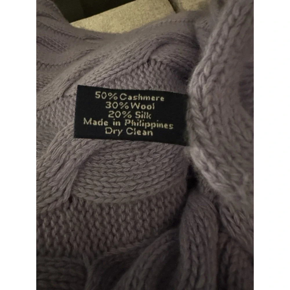 Ann Taylor Cashmere Wool & Silk Blanket Scarf  periwinkle Mint Condition 20x80